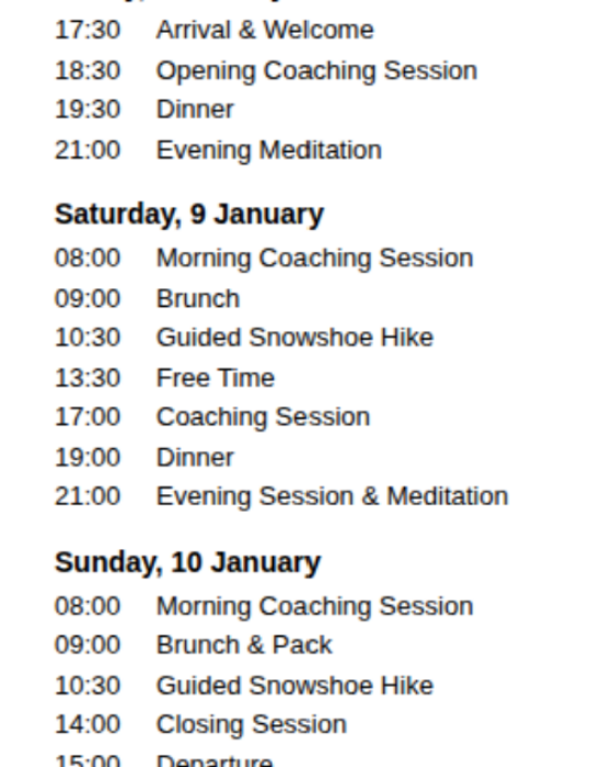 Retreat Program